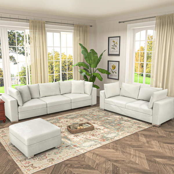 Latitude Run® Jarl 3 Piece Corduroy Living Room Set Wayfair